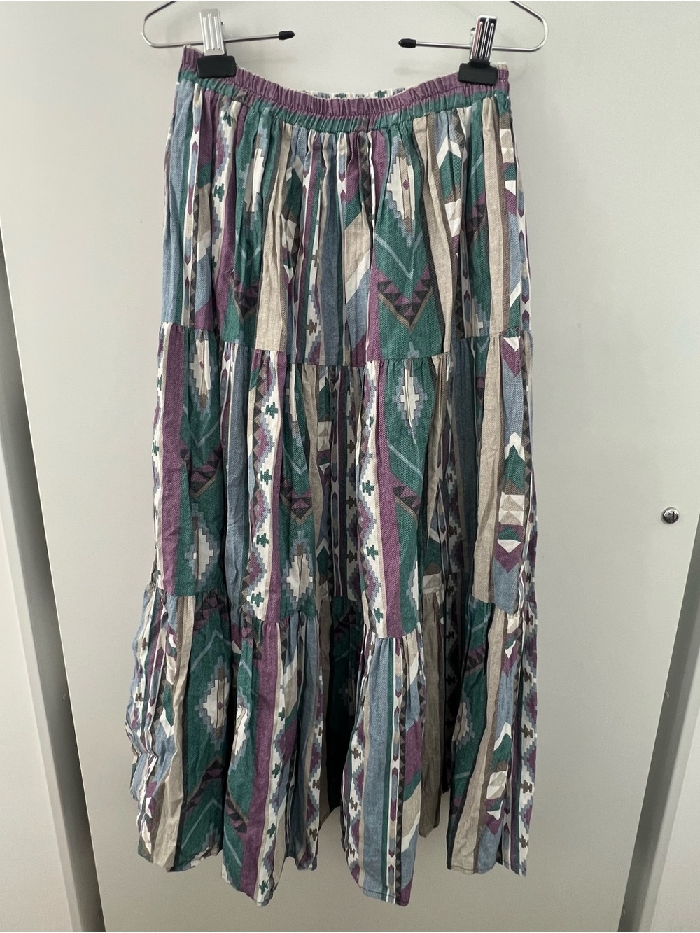 Vintage 80s Roughrider by Circle T Tiered Prairie Maxi Skirt Medium USA